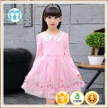 A-line dresses children peter pan collar long sleeves kids winter party collections fashion children autumn garments wholesale